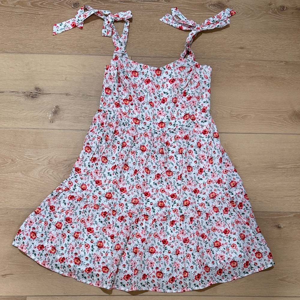 Red Dress Boutique Floral Mini Dress - Red and White